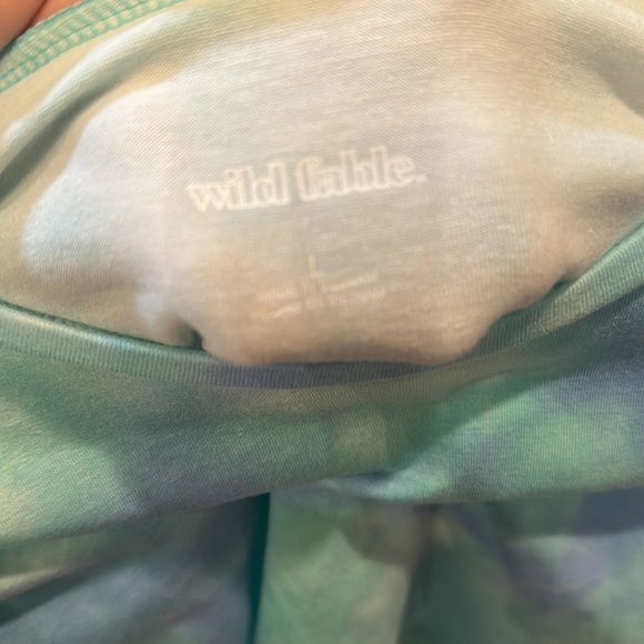 Wild Fable Blue Tie Dye Crop Top Size L - Picture 2 of 3